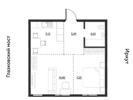 Продается 2-комнатная квартира ЖК Затон, блок-секция 3, 45.05  м&sup2;, 7014285 рублей