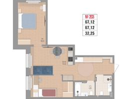 Продается 2-комнатная квартира ЖК Стрижи Сити, блок-секции 6,7, 67.12  м&sup2;, 14900000 рублей