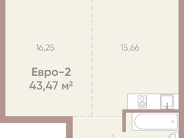 Продается 1-комнатная квартира ЖК Новые горизонты на Советской, д 1, 43.47  м&sup2;, 7700000 рублей