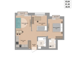 Продается 3-комнатная квартира ЖК Стрижи Сити, блок-секции 6,7, 63.04  м&sup2;, 15390000 рублей