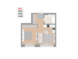 Продается 1-комнатная квартира ЖК Стрижи Сити, блок-секции 6,7, 39.85  м&sup2;, 11200000 рублей