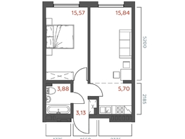 Продается 1-комнатная квартира ЖК Салют, 44.12  м&sup2;, 8647520 рублей