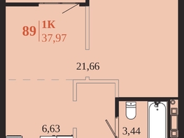 Продается 1-комнатная квартира ЖК 1661, 37.97  м&sup2;, 8695130 рублей