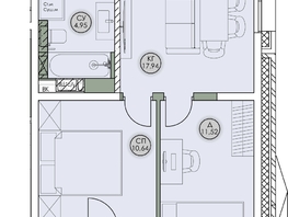 Продается 1-комнатная квартира ЖК Аквамарин, дом 2, 52.59  м&sup2;, 10255050 рублей