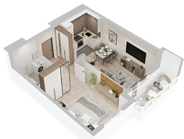 Продается 1-комнатная квартира  ЖиВой комплекс на Кузьмихе, 43.38  м&sup2;, 6950000 рублей