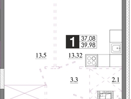 Продается 1-комнатная квартира ЖК Первый Ленинский квартал, Дом 6, 39.98  м&sup2;, 5637180 рублей