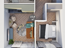 Продается 1-комнатная квартира ЖК Три поколения, дом 11, 33  м², 4356000 рублей