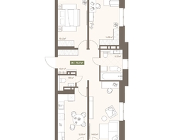 Продается 3-комнатная квартира ЖК НОВА на Московском, 78.27  м&sup2;, 11831221 рублей