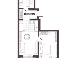 Продается 2-комнатная квартира  Жилой квартал «Моне», 49.88  м², 7974965 рублей
