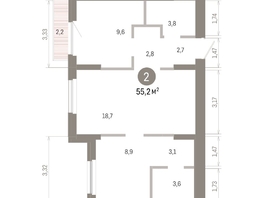Продается 2-комнатная квартира ЖК Пшеница, 6.1, 55.16  м&sup2;, 8280000 рублей