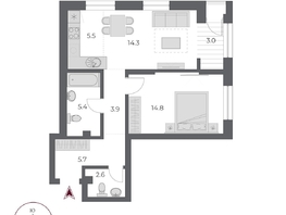 Продается 2-комнатная квартира ЖК ОСКАР, дом 2, 55.2  м², 10100000 рублей