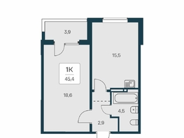 Продается 1-комнатная квартира ЖК Квартал на Игарской, дом 3 пан, 45.4 м², 6520000 рублей
