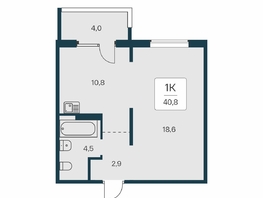 Продается 1-комнатная квартира ЖК Квартал на Игарской, дом 3 пан, 40.8 м², 5300000 рублей