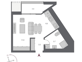 Продается Студия ЖК Беринг, дом 2, 32.1  м², 8100000 рублей