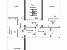 Продается 3-комнатная квартира ЖК Самоцветы, Бирюза дом 2, 91 м², 8300000 рублей