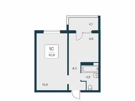 Продается 1-комнатная квартира ЖК Квартал на Игарской, дом 1, 40.6  м², 6250000 рублей