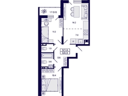 Продается 3-комнатная квартира ЖК Gorizont (Горизонт), 64.3 м², 8800000 рублей