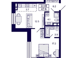 Продается 2-комнатная квартира ЖК Citatum (Цитатум), 47.6 м², 8100000 рублей
