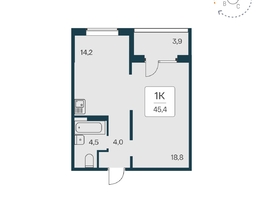 Продается 1-комнатная квартира ЖК Квартал на Игарской, дом 4 пан, 45.4 м², 5900000 рублей