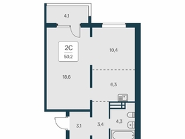 Продается 2-комнатная квартира ЖК Квартал на Игарской, дом 3 пан, 50.2 м², 6300000 рублей