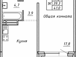 Продается 1-комнатная квартира ЖК Гренландия, Лес дом №5, 41 м², 5410000 рублей