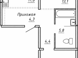 Продается 2-комнатная квартира ЖК Гренландия, Лес дом №5, 64.3 м², 6980000 рублей