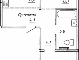 Продается 2-комнатная квартира ЖК Гренландия, Лес дом №5, 64 м², 7050000 рублей