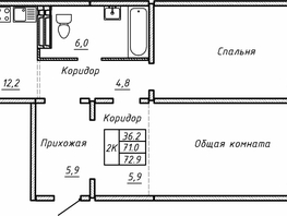 Продается 2-комнатная квартира ЖК Гренландия, Лес дом №5, 72.9 м², 7550000 рублей