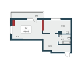 Продается 1-комнатная квартира ЖК Расцветай на Зорге, дом 3, 52.4 м², 5500000 рублей
