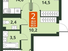 Продается 2-комнатная квартира ЖК Тайгинский парк, дом 4, 65.9 м², 8550000 рублей
