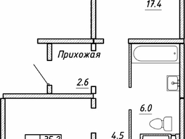 Продается 2-комнатная квартира ЖК Квартет, дом Дуэт, 68.5 м², 6950000 рублей