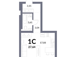 Продается Студия ЖК Горская Лагуна, корпус 2, 27.64 м², 6703000 рублей