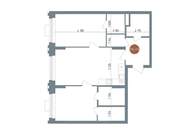 Продается 3-комнатная квартира ЖК 19/56 Кварталы Телецентра, сек 5, 70.71 м², 11590000 рублей