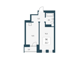 Продается 1-комнатная квартира ЖК Расцветай на Кропоткина, дом 1, 39.7 м², 7950000 рублей