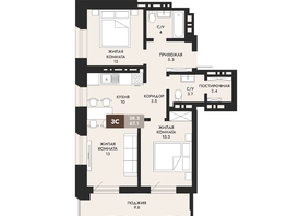 Продается 3-комнатная квартира ЖК Паскаль, секция 1, 67.1 м², 11272800 рублей