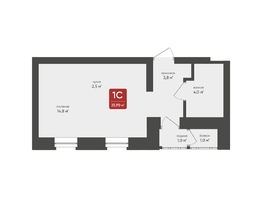 Продается Студия ЖК Промышленная 7, 25.9 м², 5281614 рублей