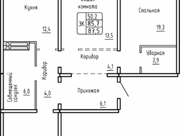 Продается 3-комнатная квартира ЖК Самоцветы, Бирюза дом 2, 87.5  м², 8250000 рублей