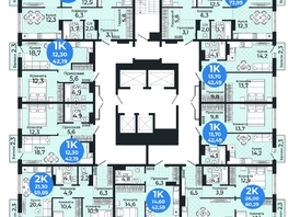 Продается 2-комнатная квартира ЖК Семейный квартал, дом 3, 60.29 м², 6623100 рублей