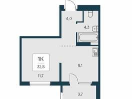 Продается 1-комнатная квартира ЖК Квартал на Игарской, дом 3 пан, 32.8 м², 5050000 рублей