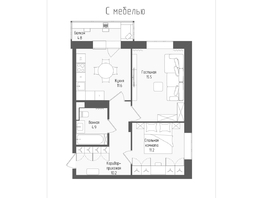 Продается 2-комнатная квартира ЖК Тетрис, корпус 1, 54.8 м², 8842400 рублей