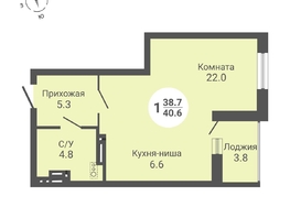 Продается Студия ЖК На Петухова, дом 2, 40.6  м², 4180000 рублей