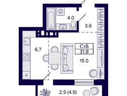Продается Студия ЖК Grando (Грандо), 31.8 м², 7990000 рублей