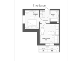 Продается 2-комнатная квартира ЖК Тетрис, корпус 1, 38.8 м², 7992800 рублей