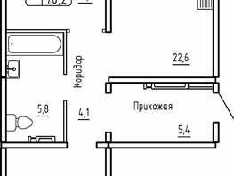 Продается 2-комнатная квартира ЖК Самоцветы, Бирюза дом 1, 70.2 м², 7450000 рублей