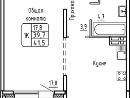 Продается 1-комнатная квартира ЖК Самоцветы, Бирюза дом 1, 41.5 м², 5770000 рублей