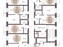 Продается 1-комнатная квартира ЖК Зеленый город, дом 1, 38.7  м², 5218700 рублей