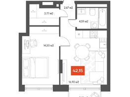 Продается 1-комнатная квартира ЖК ЩА, 43.05  м², 8550000 рублей