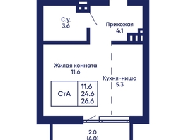 Продается Студия ЖК Gorizont (Горизонт), дом 2, 26.6 м², 4990000 рублей