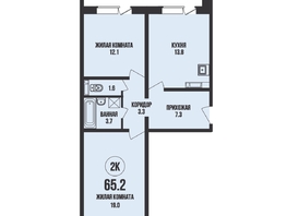 Продается 2-комнатная квартира ЖК Династия, дом 908, 65.2  м², 7200000 рублей