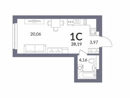 Продается Студия ЖК Горская Лагуна, корпус 2, 28.19  м², 6903000 рублей